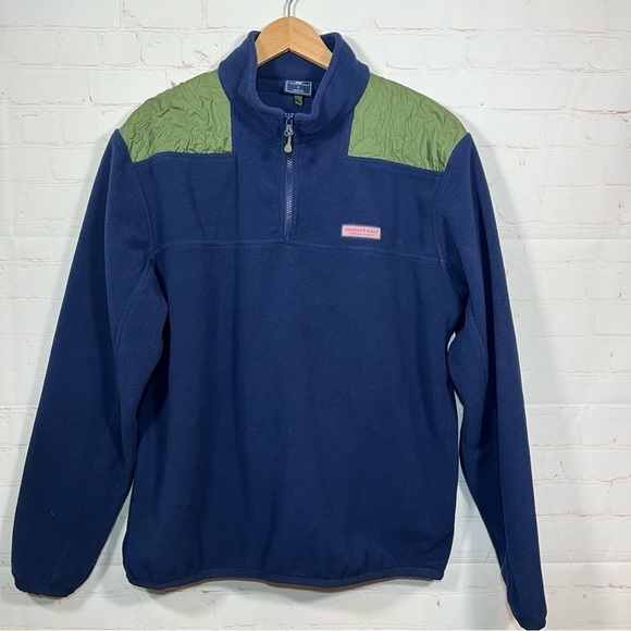 Vineyard Vines Other - Vineyard Vines Fleece Quarter Zip Pullover Jacket Mens Large Blue Green